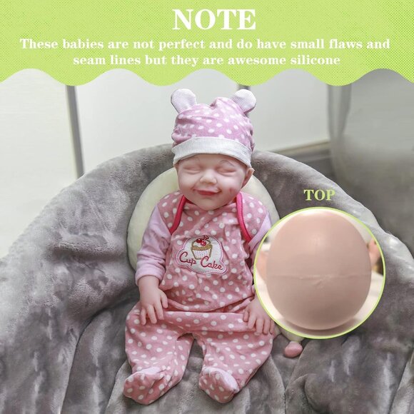 18 inch Full Body Platinum Unpainted Silicone Bald Baby Dolls Newborn Boy - Picture 6 of 7